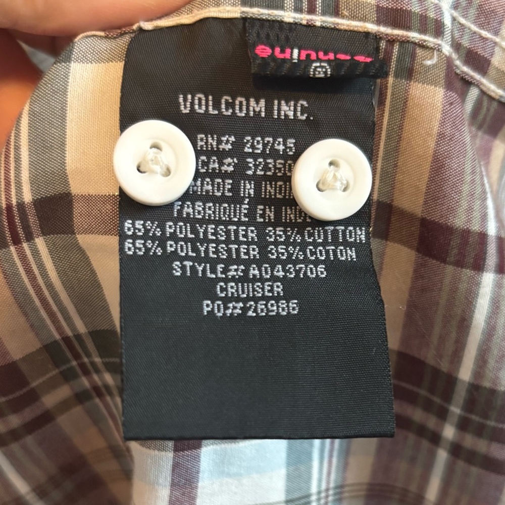 Volcom Multicolor Plaid Button Down Shirt - image 5